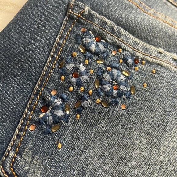 Vintage America, blues, BoHo skinny jeans, women’s size 14R/32 - Picture 6 of 7